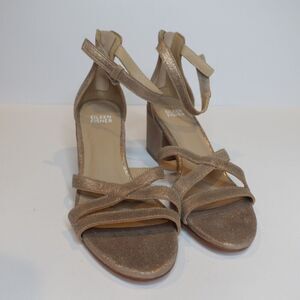 Eileen Fisher Gold Ankle Heels Shoes Sandal Size 6.5
